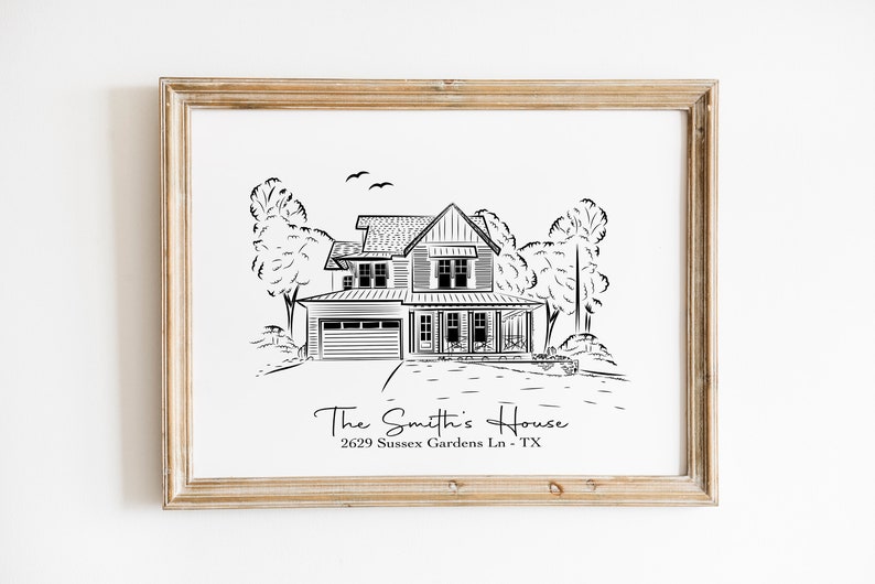 Line Drawing New Home Design: Unique Custom Linear House Portraits and More, Add a Personal Touch to Your Home with Our Line Art Drawings
